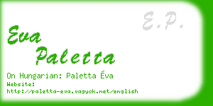 eva paletta business card